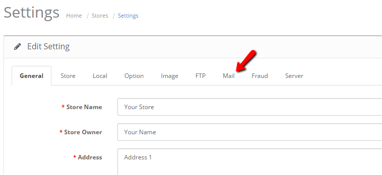Cart 2 Mail Settings
